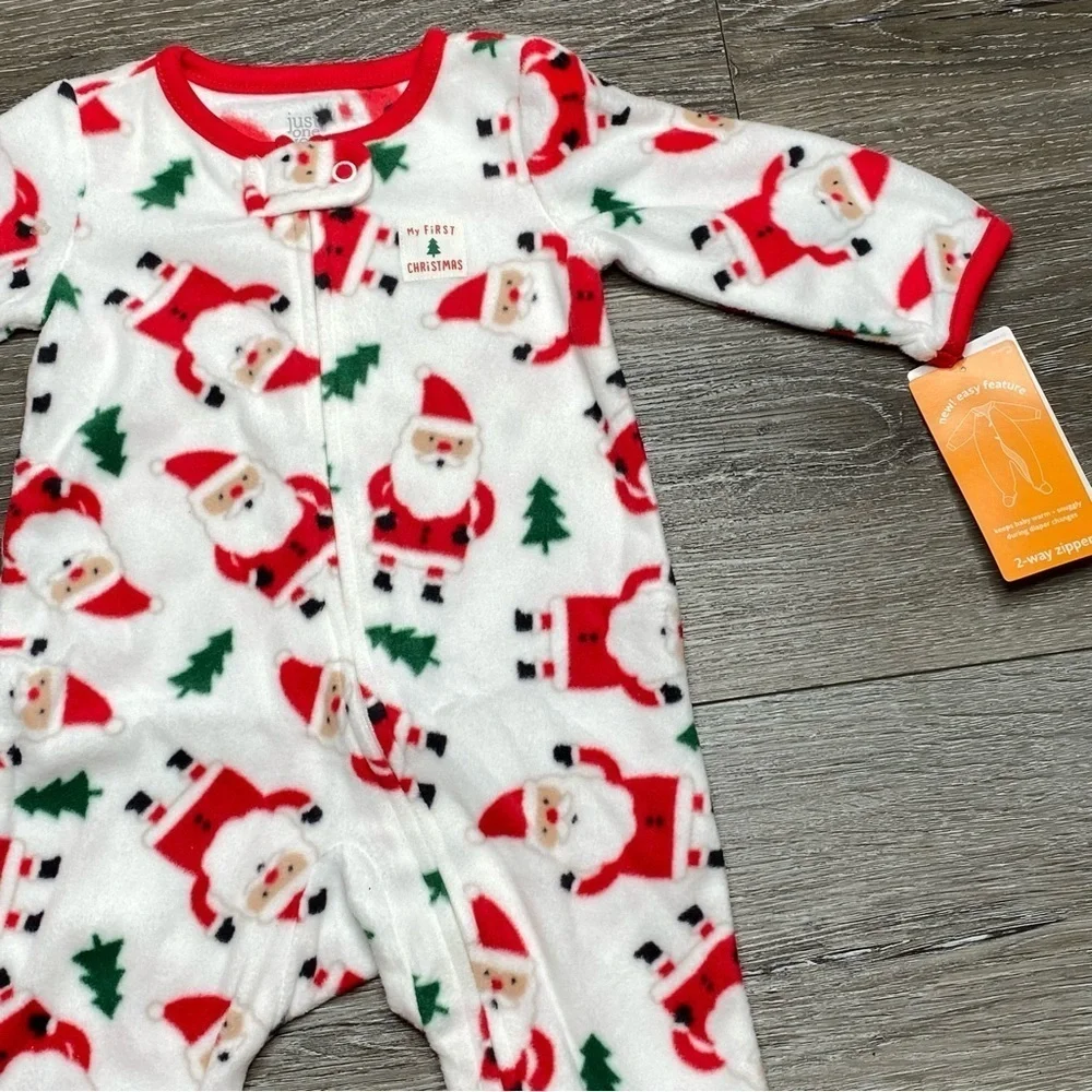Carter’s Baby Christmas Santa footed Zip Pajama